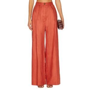 Matthew Bruch Tailored Terracotta Pleated Front Trousers Size 1 / XS